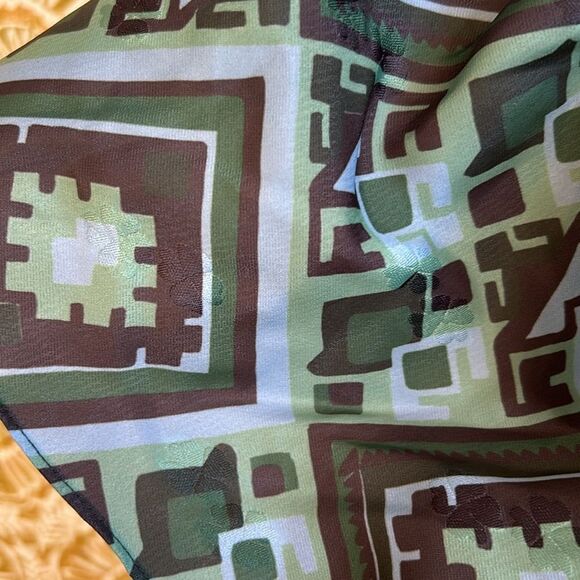 NWOT Baum Und Pferdgarten Alice Geo Print Off Shoulder Mini Dress Green/Blue M - Picture 9 of 15